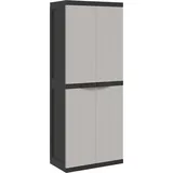 vidaXL Gartenschrank 65 x 37 x 165 cm Grau/Schwarz