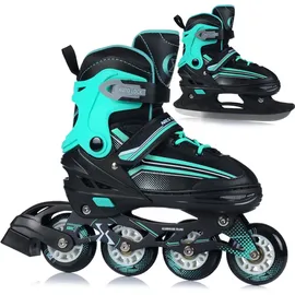 Nils Extreme 2in1 Inlineskates/Schlittschuhe Nils Extreme schwarz|blau 34-38