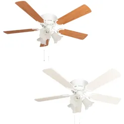 Pepeo Deckenventilator Kisa Deluxe WE Weiß / Ahorn mit Licht 105