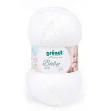 Gründl Wolle Baby uni 50 g weiß Handarbeit - Gründl