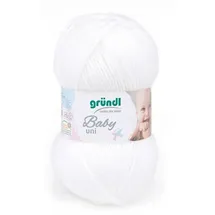 Gründl Wolle Baby uni 50 g weiß Handarbeit - Gründl
