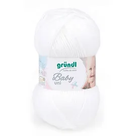 Gründl Wolle Baby uni 50 g weiß Handarbeit - Gründl