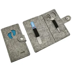 Canal Maniküre-Etui aus Filz Babyblau Brau 2-teilig