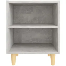vidaXL Nachtschrank mit Massivholz-Beinen 40 x 30 x 50 cm Betongrau