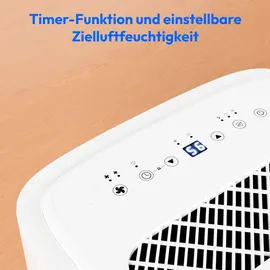 Medion DH20 Luftentfeuchter elektrisch (bis zu 100m3 (20m2), 20Liter/24h, 43db leise, elektrischer Raumentfeuchter, Normalbetrieb, Wäschemodus, ... - Weiß