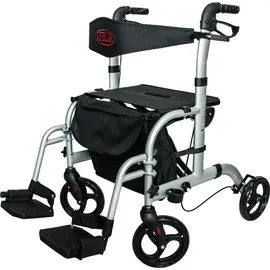 Antar Aluminium Hybrid Rollator Rollstuhl 2 in 1 silber