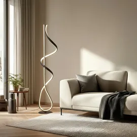 LUCANDE LED Stehlampe Rodado Modern, in Schwarz / Wohnzimmer - 24.5 - 22 - 132