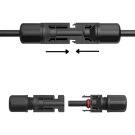Smartec Solarkabel Verlängerungskabel Rot/Schwarz 4 - 6mm2 mit montiertem Stecker 2x 20m 6mm2 - Rot/Schwarz