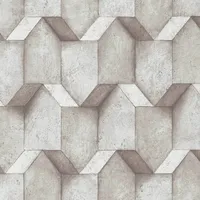 Profhome 388273-GU 3D Tapete Geometrisch Matt Beige Grau 0,53 m x 10,05 m 5,33 m2 Beige