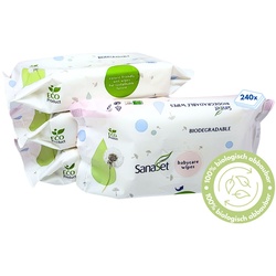 SanaSet Baby biologisch abbaubare Feuchttücher Set 240 St weiss
