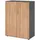 bümö Aktenschrank, Graphit, Nussbaum, Nachbildung,Nussbaum, 2 Fächer, Rechteckig, 80x110x42 cm, FSC Mix, Arbeitszimmer, Aktenschränke