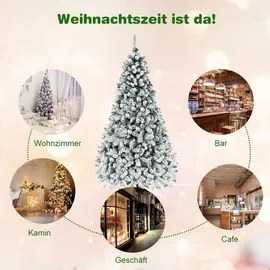 Costway Künstlicher Weihnachtsbaum Weiß/Grün 225 cm