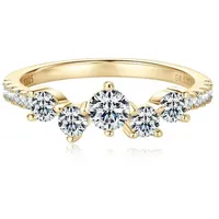 ROUGEMONT Verlobungsring Extravaganter Moissanit Ring Verlobungsring Eternity +Zertifikat, Echtschmuck mit Zertifikat goldfarben 7,5