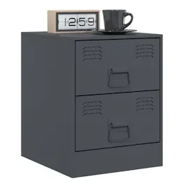 vidaXL Nachttisch Anthrazit 34,5x39x44 cm Stahl