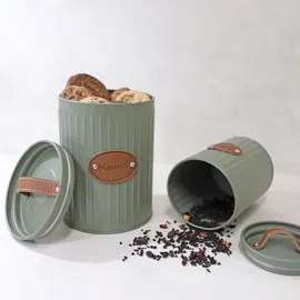Buri 12x Vorratsdose Metall 2,4 L Aufbewahrung Aromabox Kaffeebehälter Kekse Nudeln