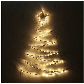 MARELIDA LED Tannenbaum Metallbaum beleuchtet Wanddeko Weihnachtsdeko 1,1m für Außen