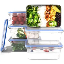 classbach Classbach® Frischhaltedosen mit Deckel | 6er Set | 100% dicht | Meal Prep Boxen | für Mikrowelle Spülmaschine Gefrierfach geeignet | Lunchbox | Dosen Meal Prep stapelbar | Gefrierdosen | C-FHD 4023 K