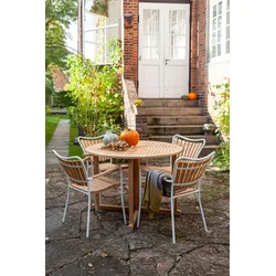 Gartenstuhl Metall & Teakholz