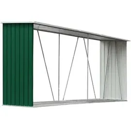 vidaXL Brennholzlager 330 x 84 x 152 cm verzinkter stahl/grün