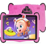 Kinder Tablet 7 Zoll(Dritte Generation),Kids Tablet mit Mit sturzsicherer Schutzhülle,Werbefreie Inhalte,Kindersicherung,10GB RAM+64GB ROM(1TB TF),WiFi,Bluetooth,Type-C,Kindertablet,Kinder Spielzeug