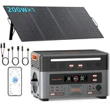 OSCAL PowerMax 3600PE Tragbar Powerstation mit 1 * 200W Solarpanel | 2016Wh LiFePO4 Akku | 3600W Notstromaggregat für haus| Solargenerator für Zuhause, Camping, Wohnmobil und Notfälle