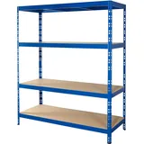 CALLIDUS stabiles Schwerlastregal 150 x 50 cm I Lyon blau I Metallregal Lagerregal Steckregal Kellerregal
