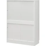 [en.casa] Vitrinenschrank Sorø 80x31x115cm Weiß