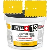 Level + Level+ - 2St. Zahnspachtel Kunstoff, Korkkleber Renoviervlies Dispersionkleber Dekor Deckenplatten L+13 - 5KG + 18x13cm + 13x9cm