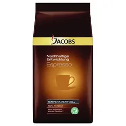 Jacobs Espresso Nachhaltige Entwicklung temperamentvoll ganze Bohne 1.000 g/Pack. 8711000506622 Jacobs