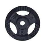 GORILLA SPORTS® Hantelscheiben - Einzeln/Set, 0,5kg, 1,25kg, 2kg, 2,5kg, 5kg, 10kg, 15kg, 20kg, 27,5kg, 30kg Gewichte, Tri-Grip, 30mm, Gusseisen, Silber/Schwarz - Gewichtsscheiben, Hanteln Set