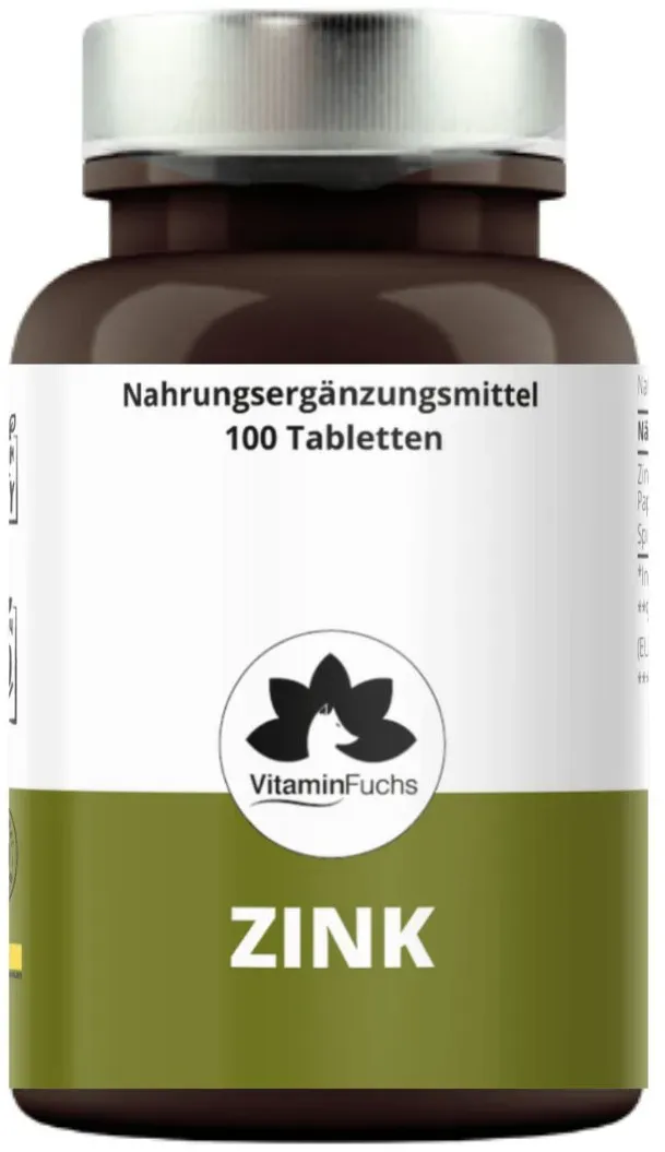 Zink Tabletten hochdosiert. Zinkbisglycinat für eine optimale Bioverfügbarkeit von VitaminFuchs 100 St