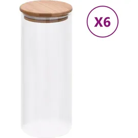 vidaXL Vorratsglas mit Bambusdeckel 1000 ml 6 St.