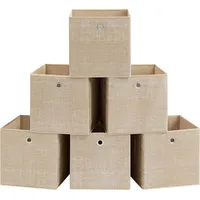 Songmics 6er Set, Ordnungsboxen aus Vliesstoff mit Griff,