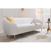riess-ambiente Sofa DIVA 205cm weiß, Einzelartikel 1 Teile, Wohnzimmer · Bouclé · Metall · 3-Sitzer · Federkern · Retro Design weiß