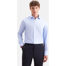 Seidensticker Businesshemd "Schwarze Rose", Herren, Gr. L (42), normale Ärmellängen, blau, 100% Baumwolle, unifarben, slim fit, 2-Knopf-Manschette, Hemden, Slim 1/1 Kentkragen Uni