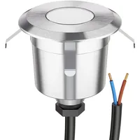 ledscom.de Bodeneinbaustrahler Edelstahl 60 mm Ø 5,6 cm IP65 2er Set weiß