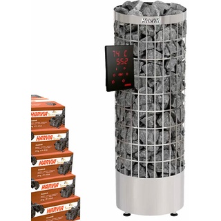 Harvia Cilindro Saunaofen Edelstahl PC90 XE 9 kW eingebaute Steuerung - Xenio