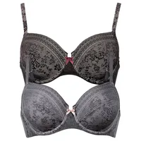 Anita 2er Pack Bügel BH Fleur in Schwarz anthrazit