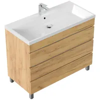 Posseik Stand-Badmöbel Fellini 100 SoftClose mit 3 Schubladen Eiche