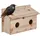 Relaxdays Nistkasten für Stare, natürliches Tannenholz, 2X Einflugloch 5 cm, Sitzstange, Vogelhaus zum Aufhängen, Natur
