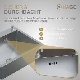 Hago Einbauspüle 55 x 45 cm Edelstahl Silber