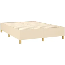 vidaXL Boxspringbett mit Matratze & LED Creme 140x200 cm Stoff