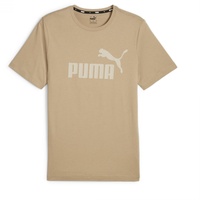 Puma Herren T-Shirt - Beige,Dunkelblau - L