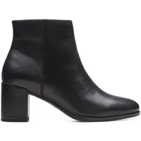 CLARKS Damen Freva55 Zip Chukka-Stiefel, Black Leather, 41.5 EU