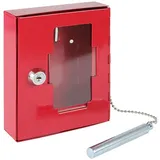 HMF 1021-03 Notschlüsselkasten mit Glasbruchhammer, 15 x 12 x 4 cm, RAL 3001 Signalrot