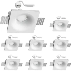 ledscom.de Gips Einbaustrahler GIDS DIY inkl. GU10 Lampe je 450lm weiß 8er Set