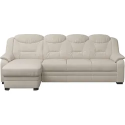 Ecksofa COTTA "Marcus L-Form", beige, B:262cm H:99cm T:162cm, 100% Polyester, Sofas, Bequemes Ecksofa in klassischem Design mit hoher Rückenlehne