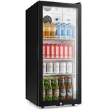 Klarstein GrandCooler Getränkekühlschrank 137L Kühlung Glastür LED Schwarz 50 dB