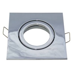 Einbaurahmen MR16 eckig schwenkbar 90mm Klickverschluss chrom