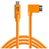 Tether Tools TetherPro USB-Datenkabel für USB-C an USB 3.0 Micro-B - rechtsgewinkelter Stecker orange 4,6m